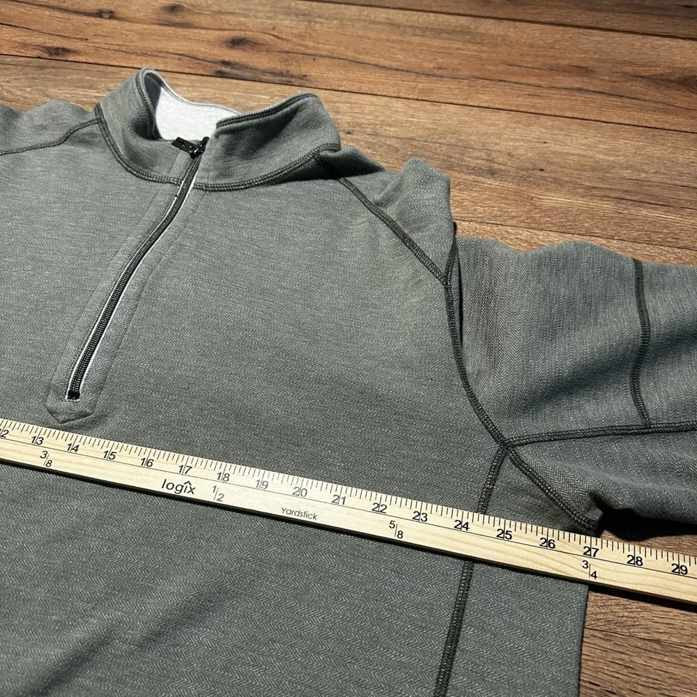 Tommy Bahama Green Gray Reversible Quarter Zip Pullover Mens XL